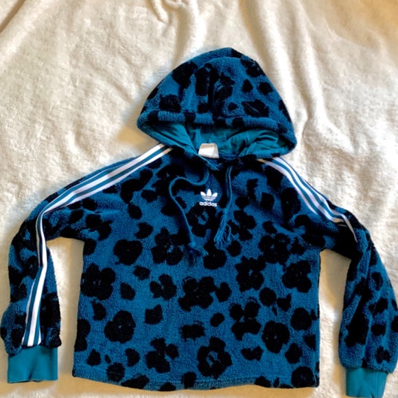 Adidas Originals Women’s Sherpa Cheetah Print Hoodie, Rare, Medium - Picture 7 of 7